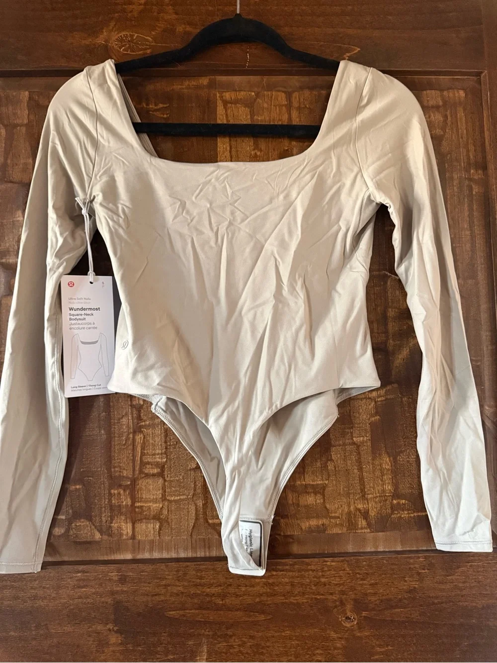 lululemon athletica Wundermost Square-Neck Long Sleeve Bodysuit — light beige